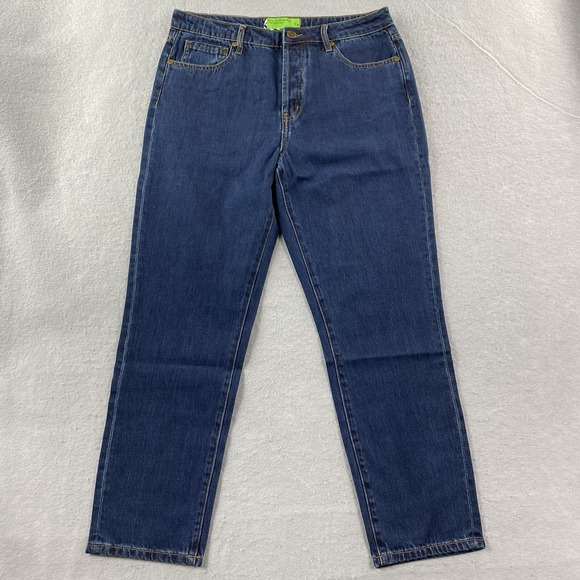 Sandrine Rose Jeans Womens 31 Straight Leg Slim Fit High Rise Dark Wash Denim - Picture 1 of 14